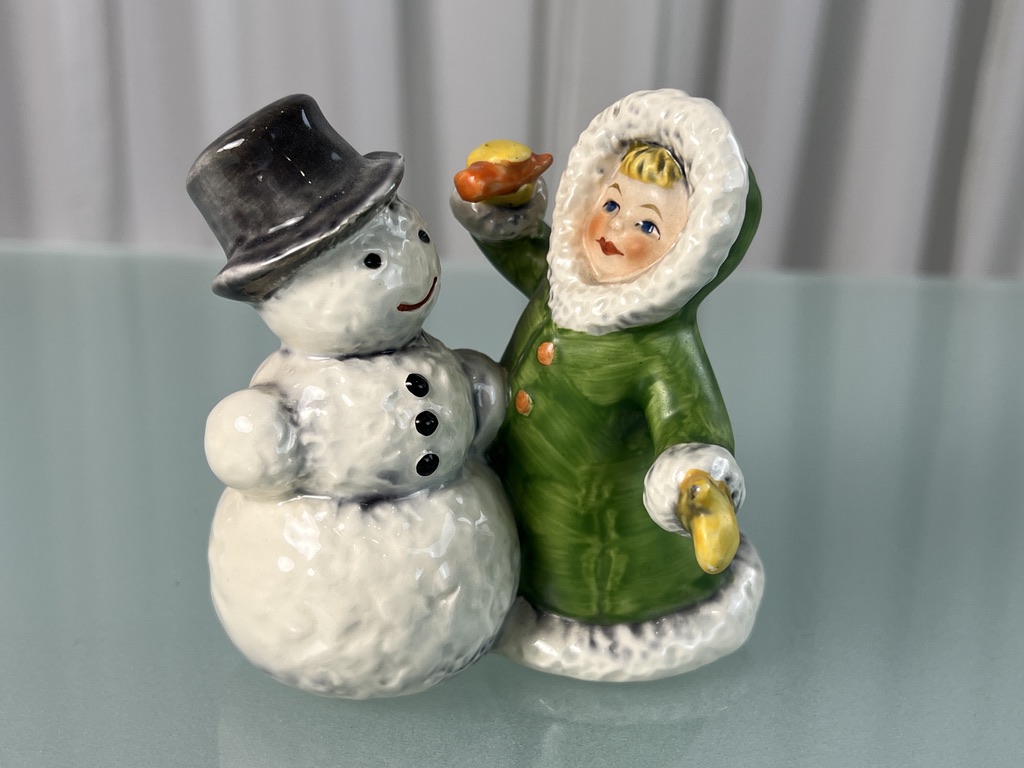Goebel Porzellan Figur Schneemann mit Kind 10 cm. Top Zustand    