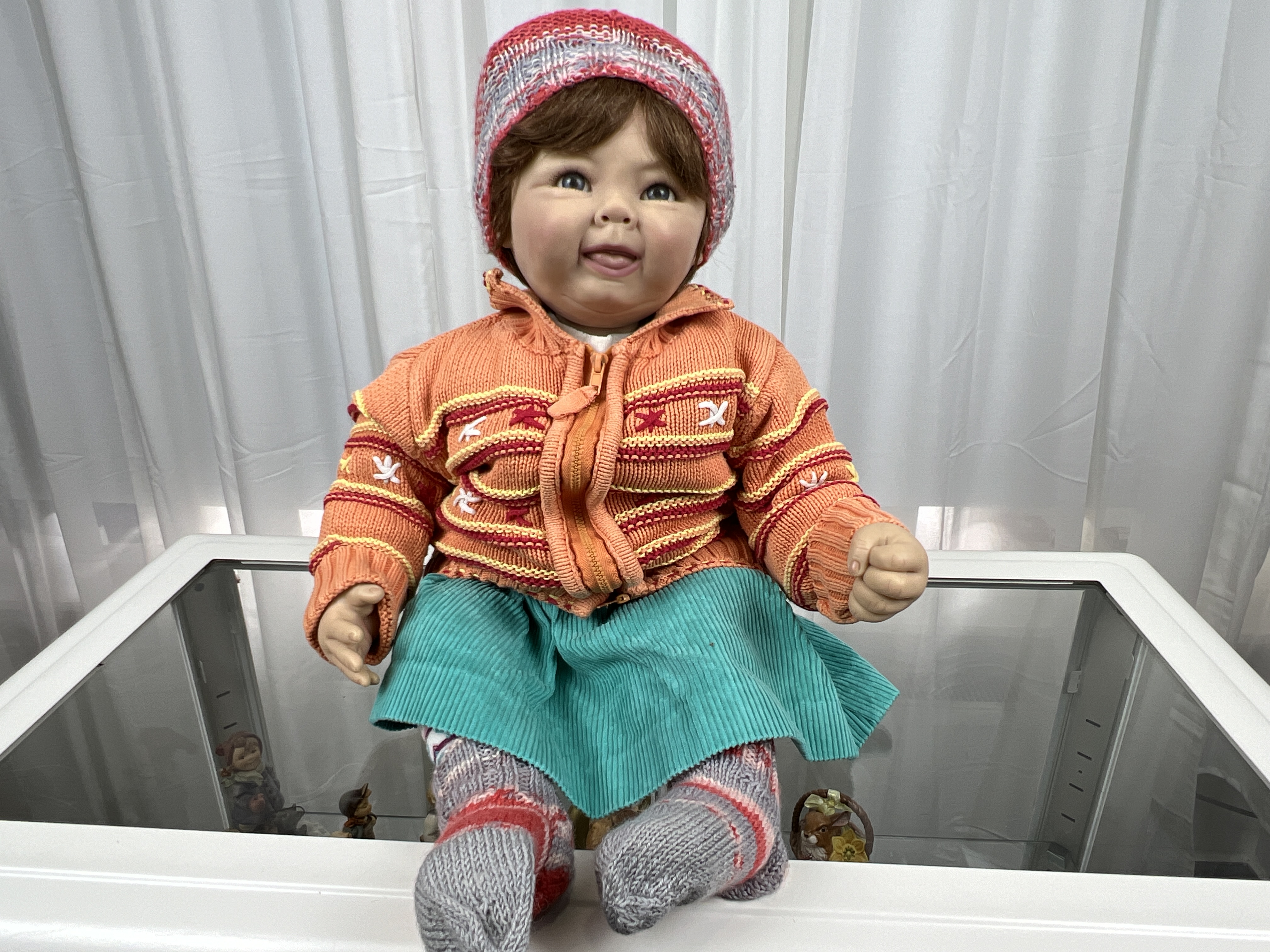 Künstlerpuppe Vinyl Puppe 58 cm. Top Zustand 