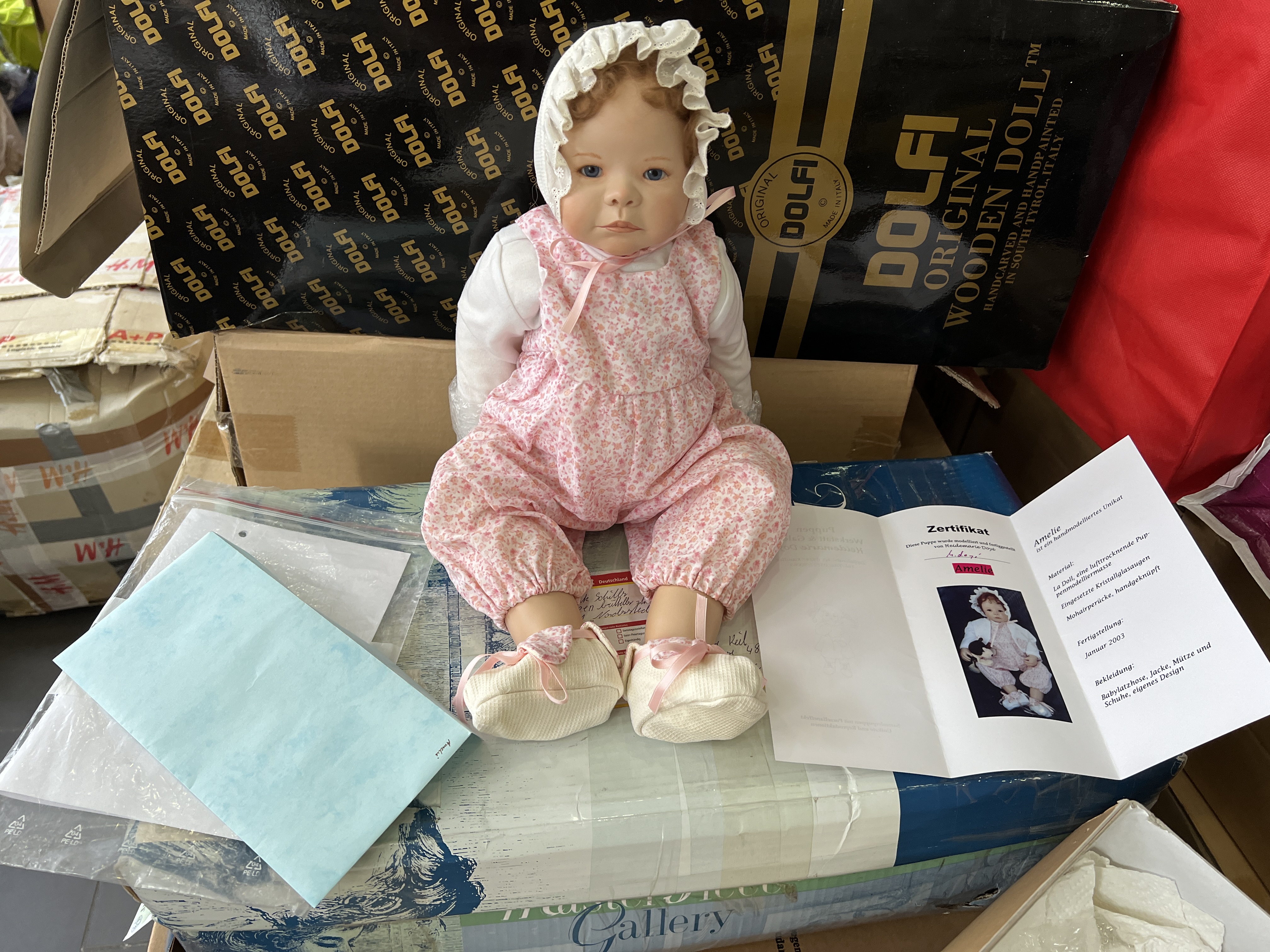 Heidemarie Doyé Porzellan Puppe Unikat 50 cm. Top Zustand     