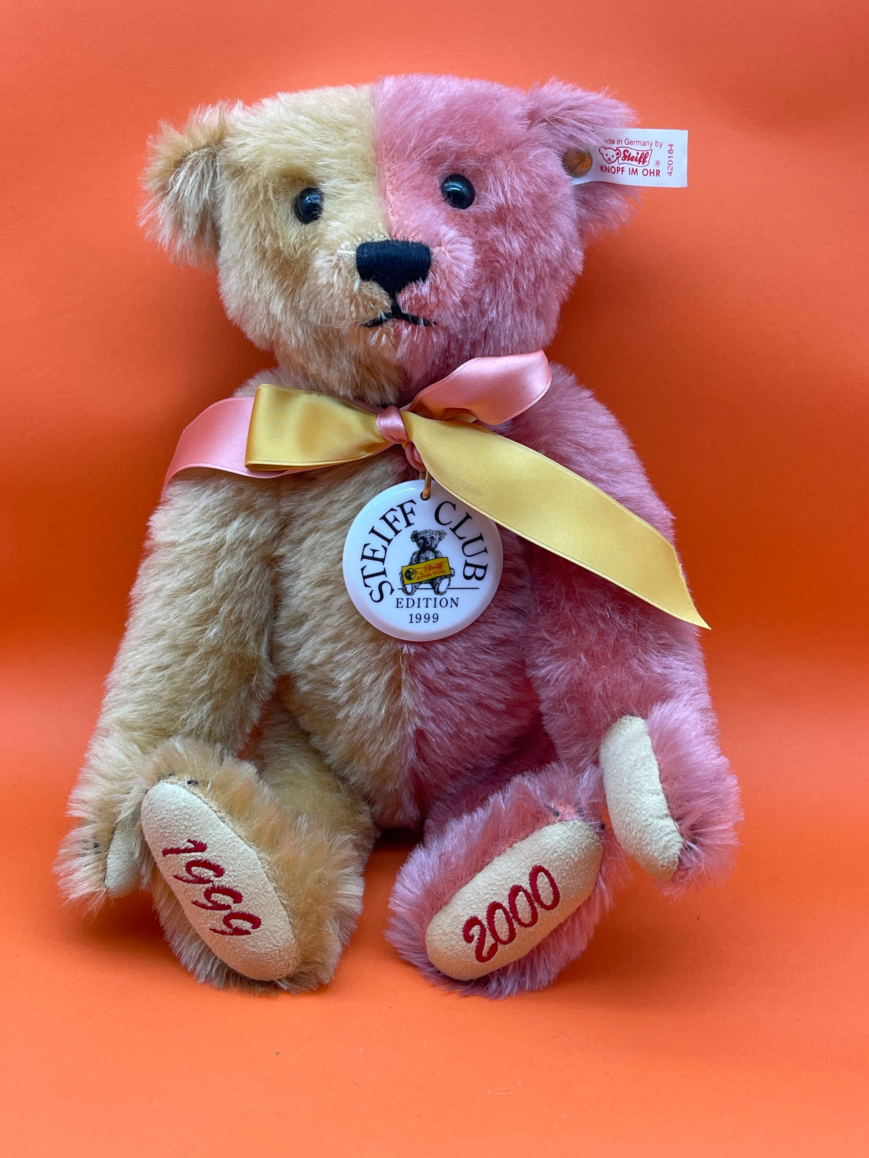 Steiff Tier 420184 Jahrtausendwechselbär Teddy 32 cm. Top Zustand 