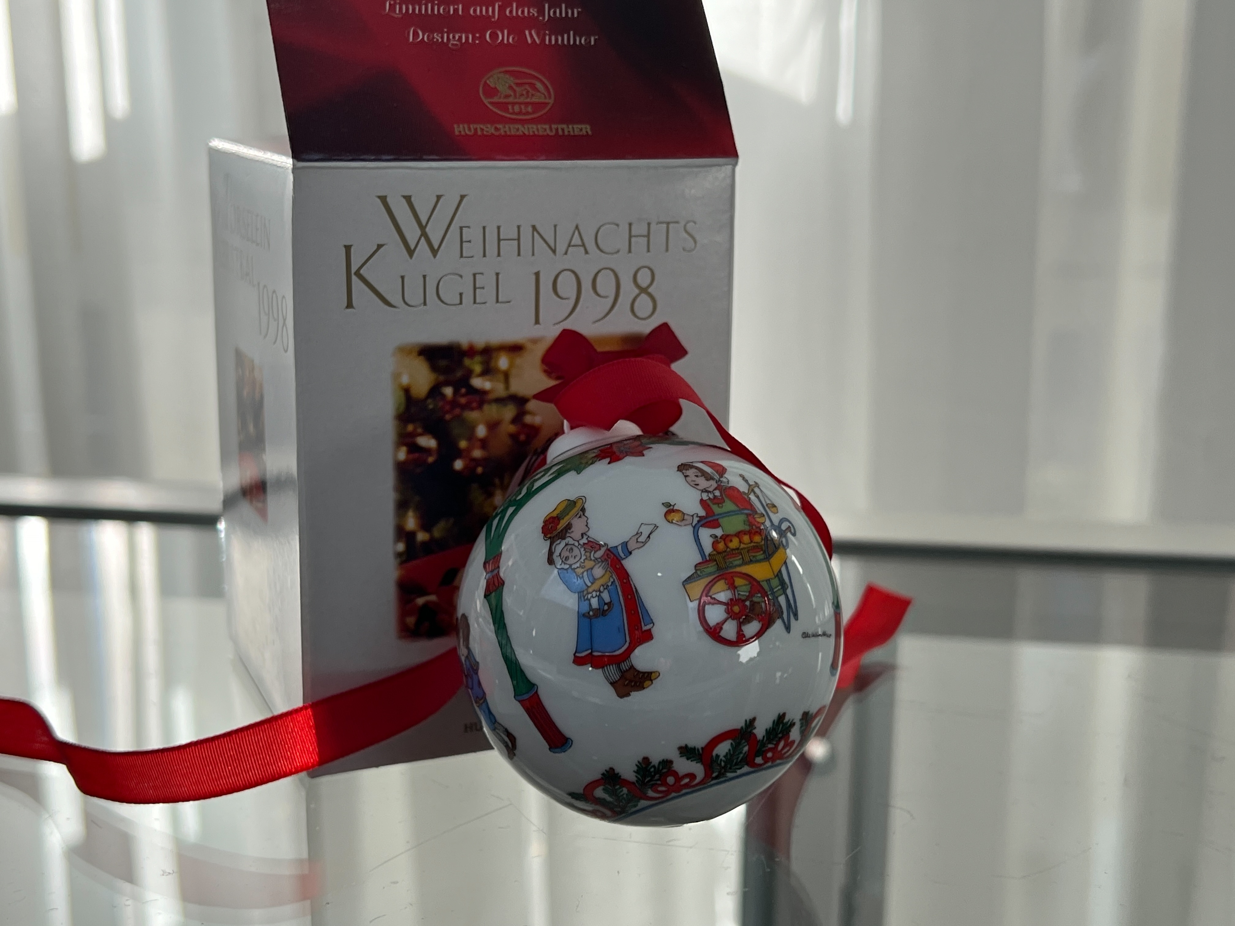  Hutschenreuther 1998 Weihnachtskugel. Top Zustand.  
