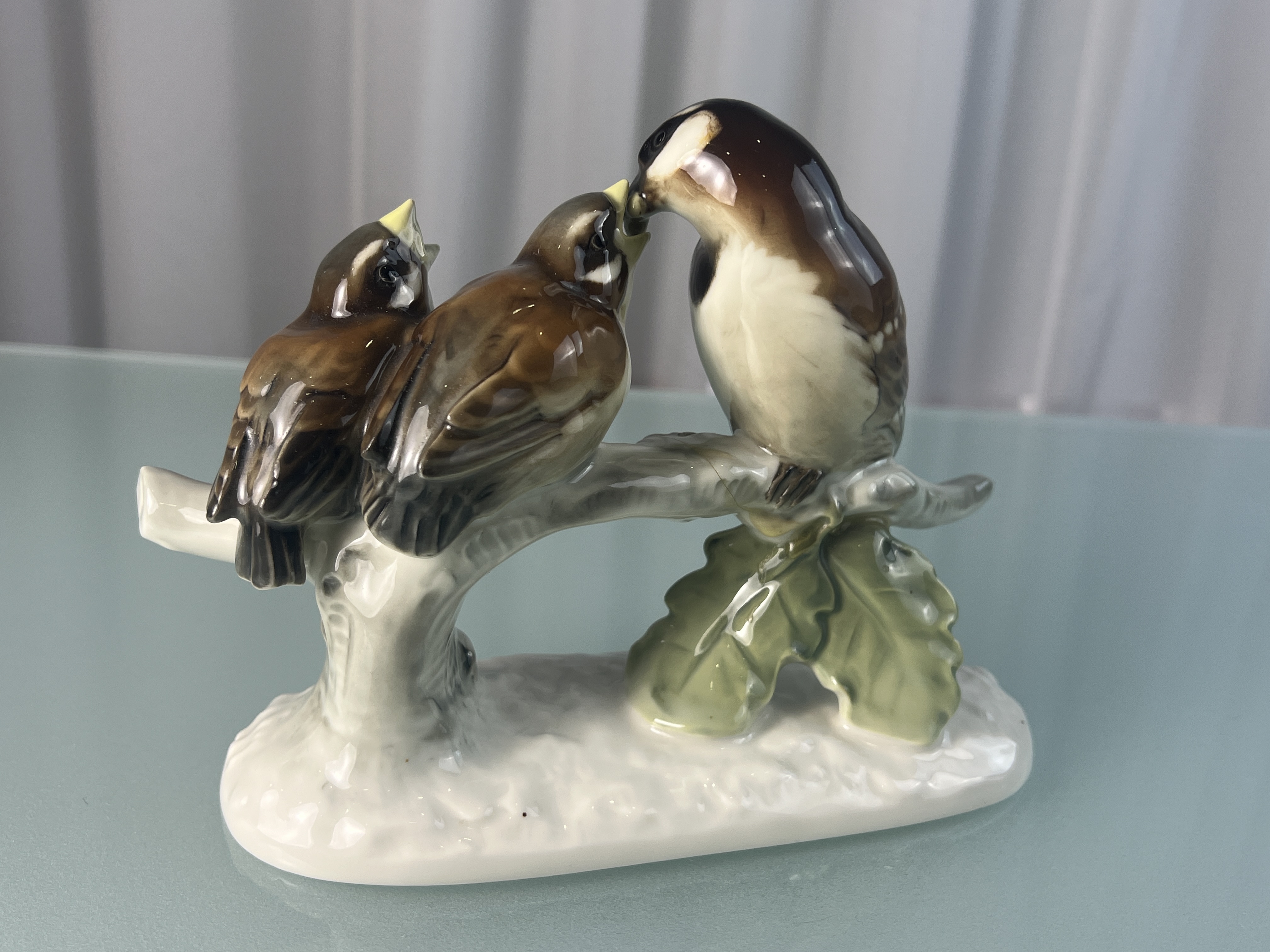 Hutschenreuther Figur Vögel 15,5 x 20,5 cm. Top Zustand   