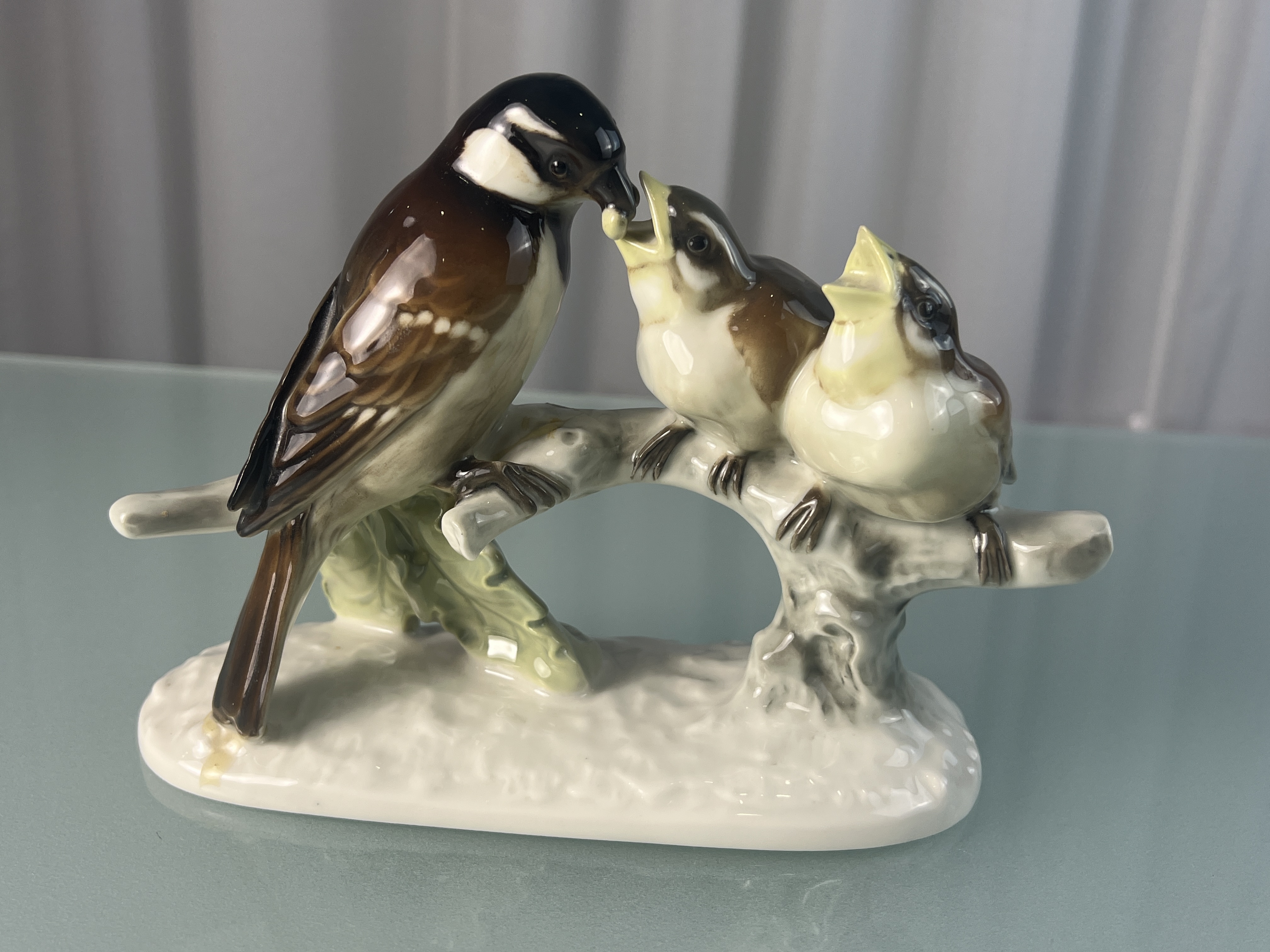 Hutschenreuther Figur Vögel 15,5 x 20,5 cm. Top Zustand   