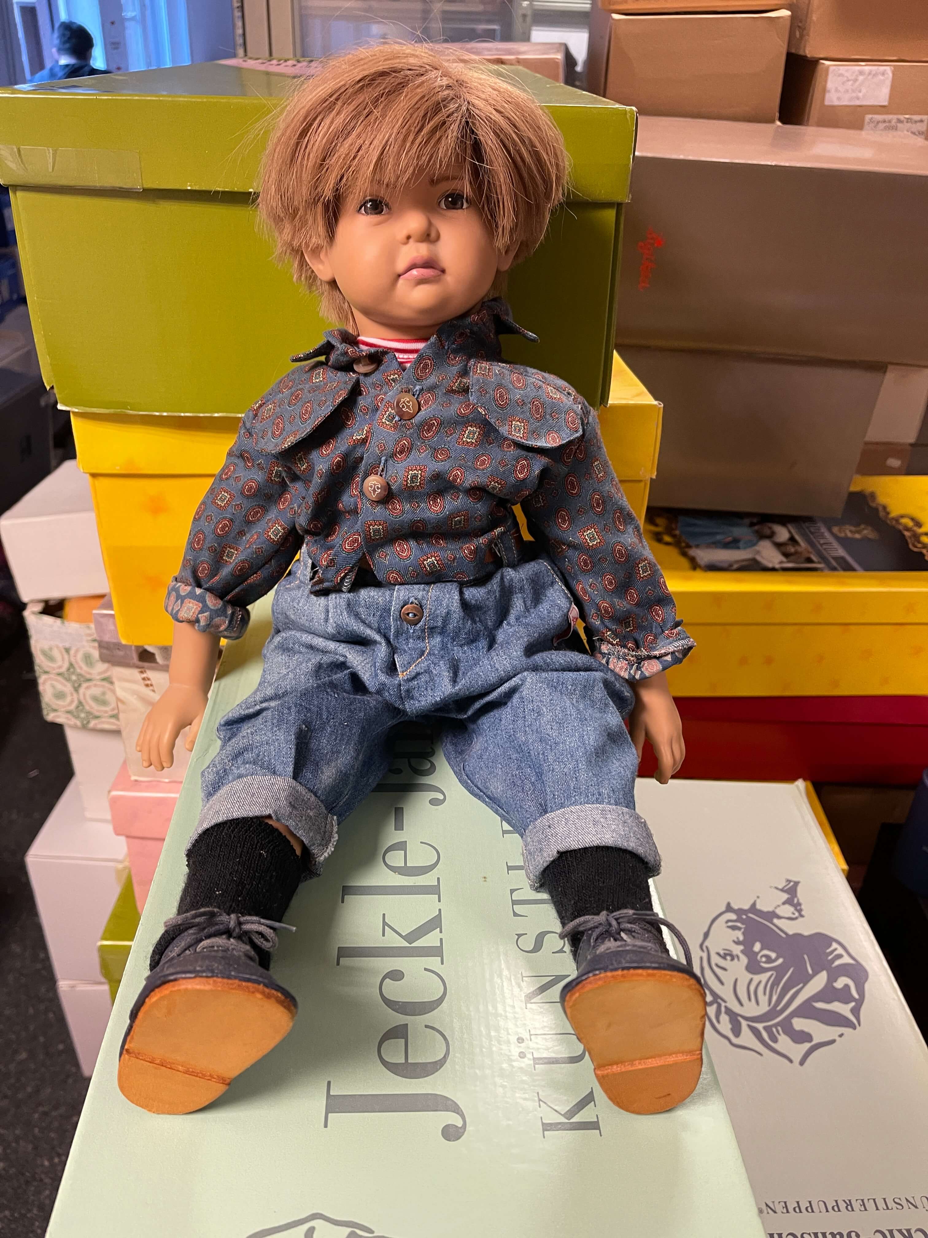 Sigikid Künstlerpuppe Vinyl Puppe 54 cm. Top Zustand 