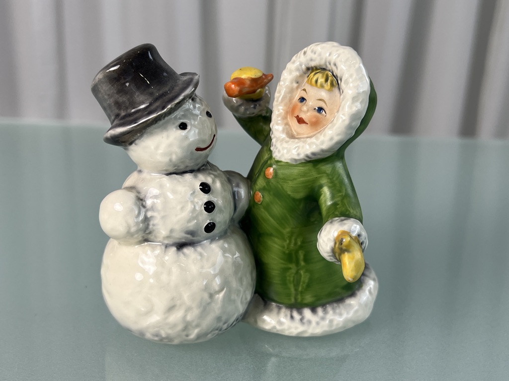 Goebel Porzellan Figur Schneemann mit Kind 10 cm. Top Zustand    