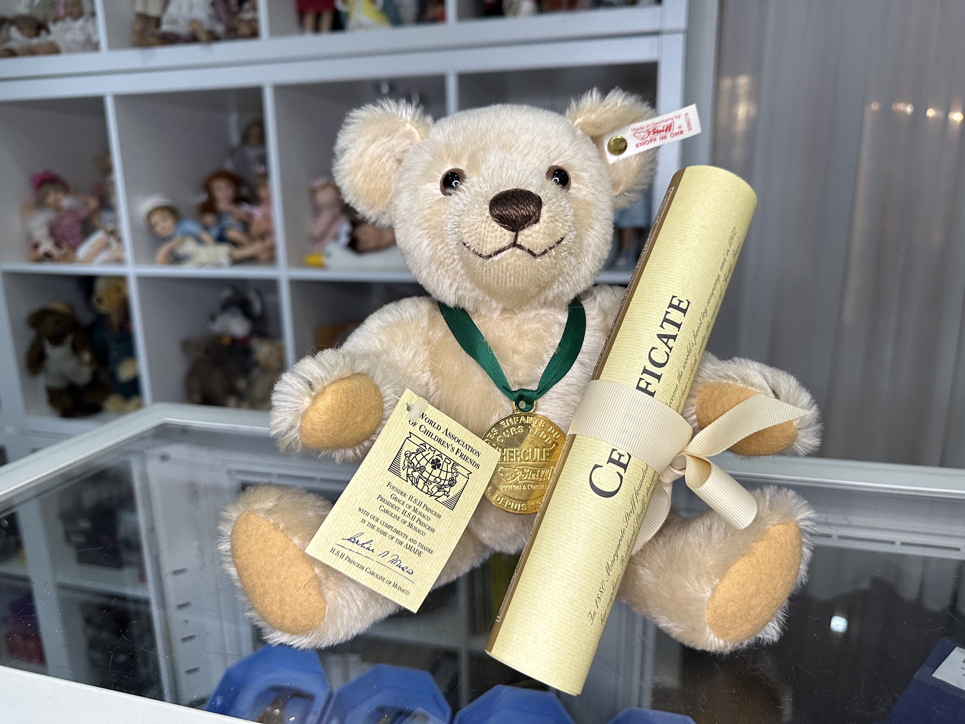 Steiff  999079 Teddy Bär Hercule Monaco 28 cm beige . Siehe Fotos - Top Zustand 