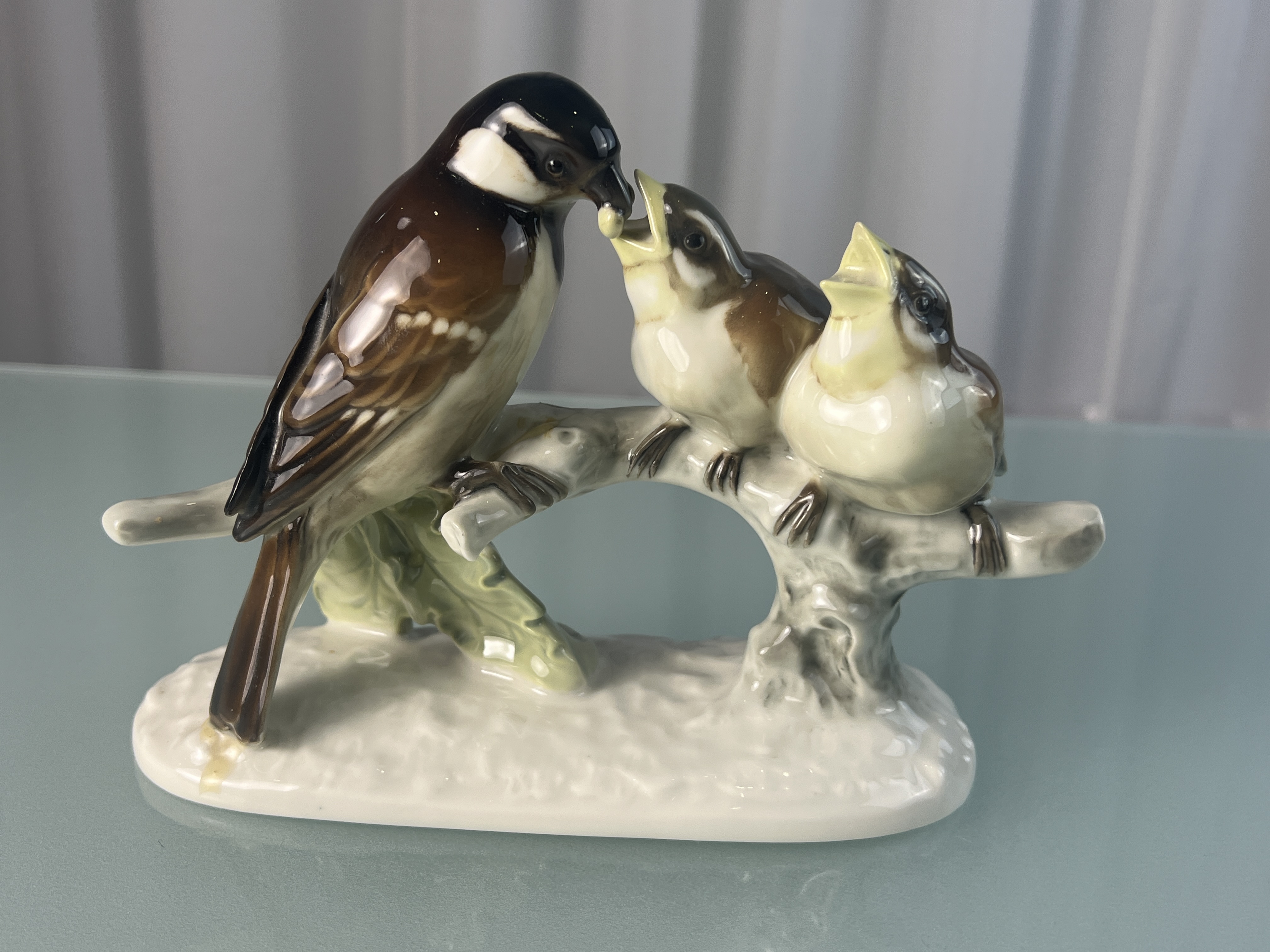 Hutschenreuther Figur Vögel 15,5 x 20,5 cm. Top Zustand   