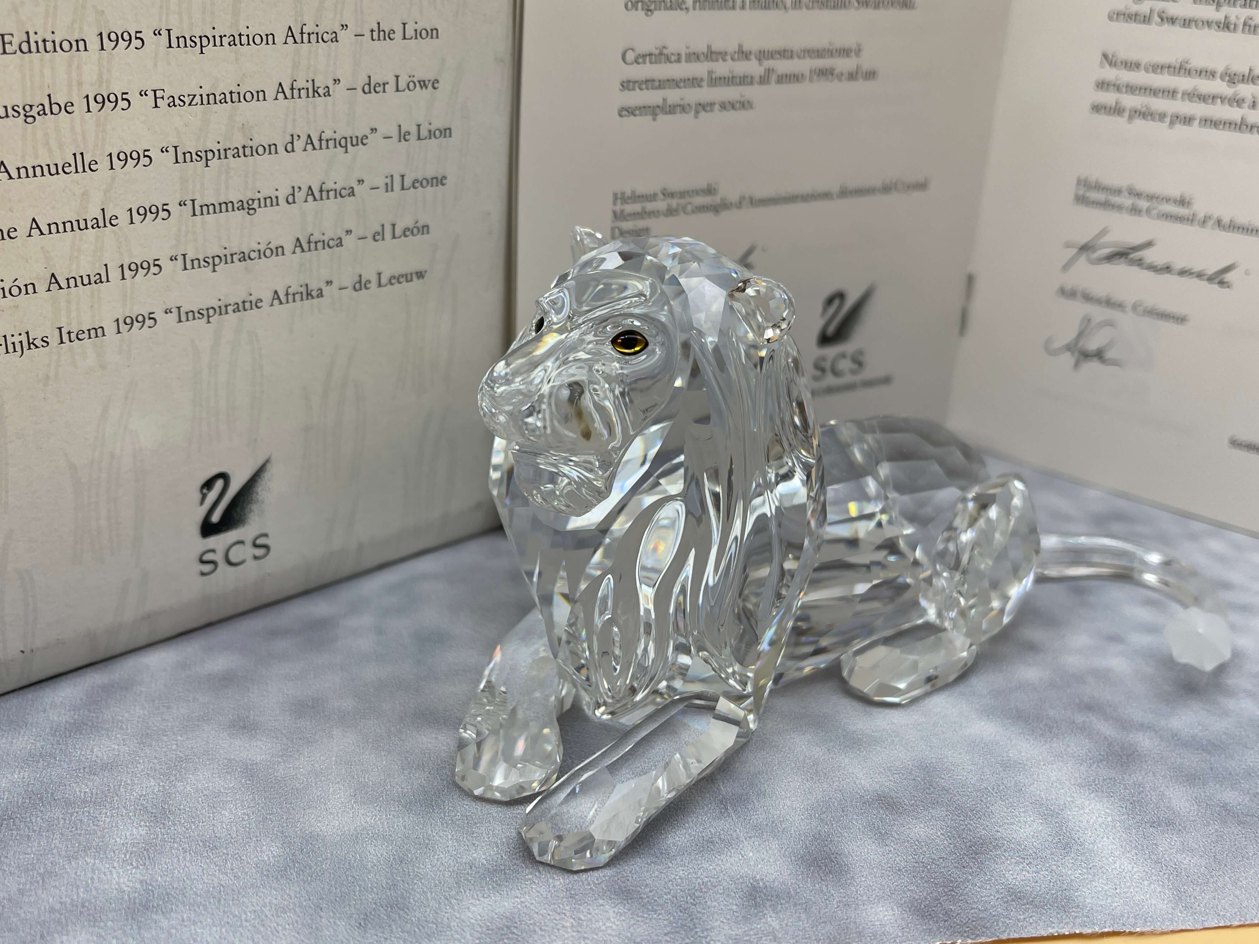  Swarovski Figur 185410 Jahresfigur Löwe 13 cm. Mit Ovp & Zertifikat.