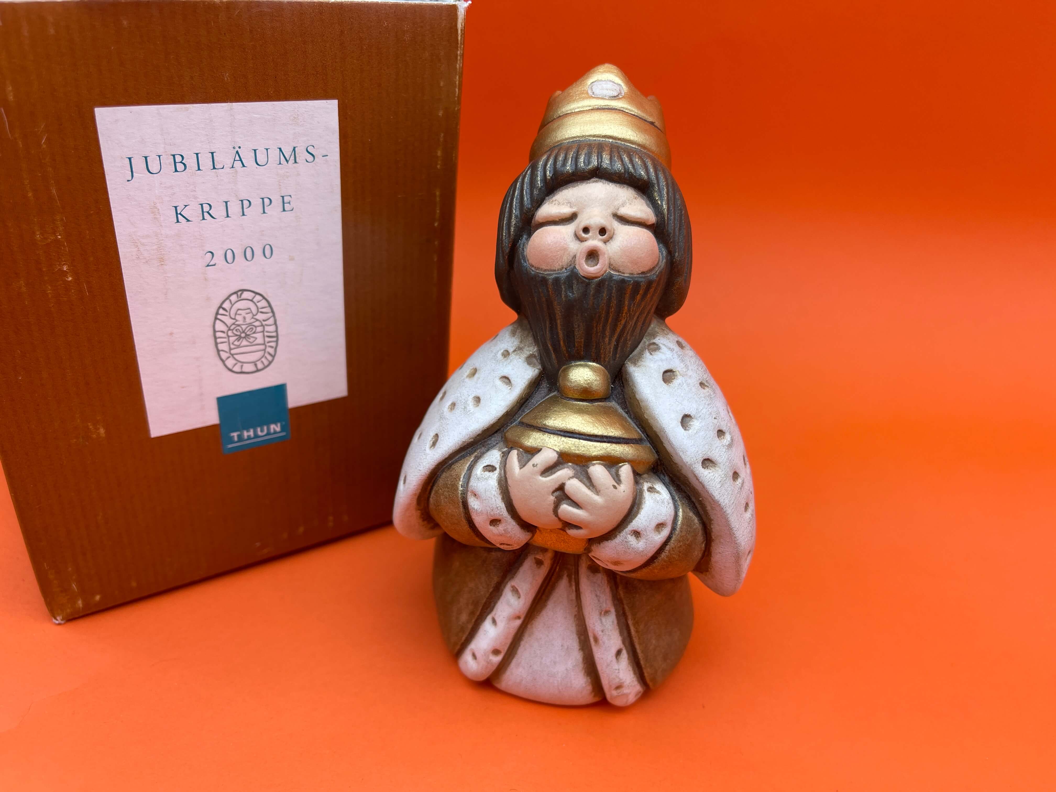 Thun Bozner Krippenfigur König 13 cm. - Top Zustand.   