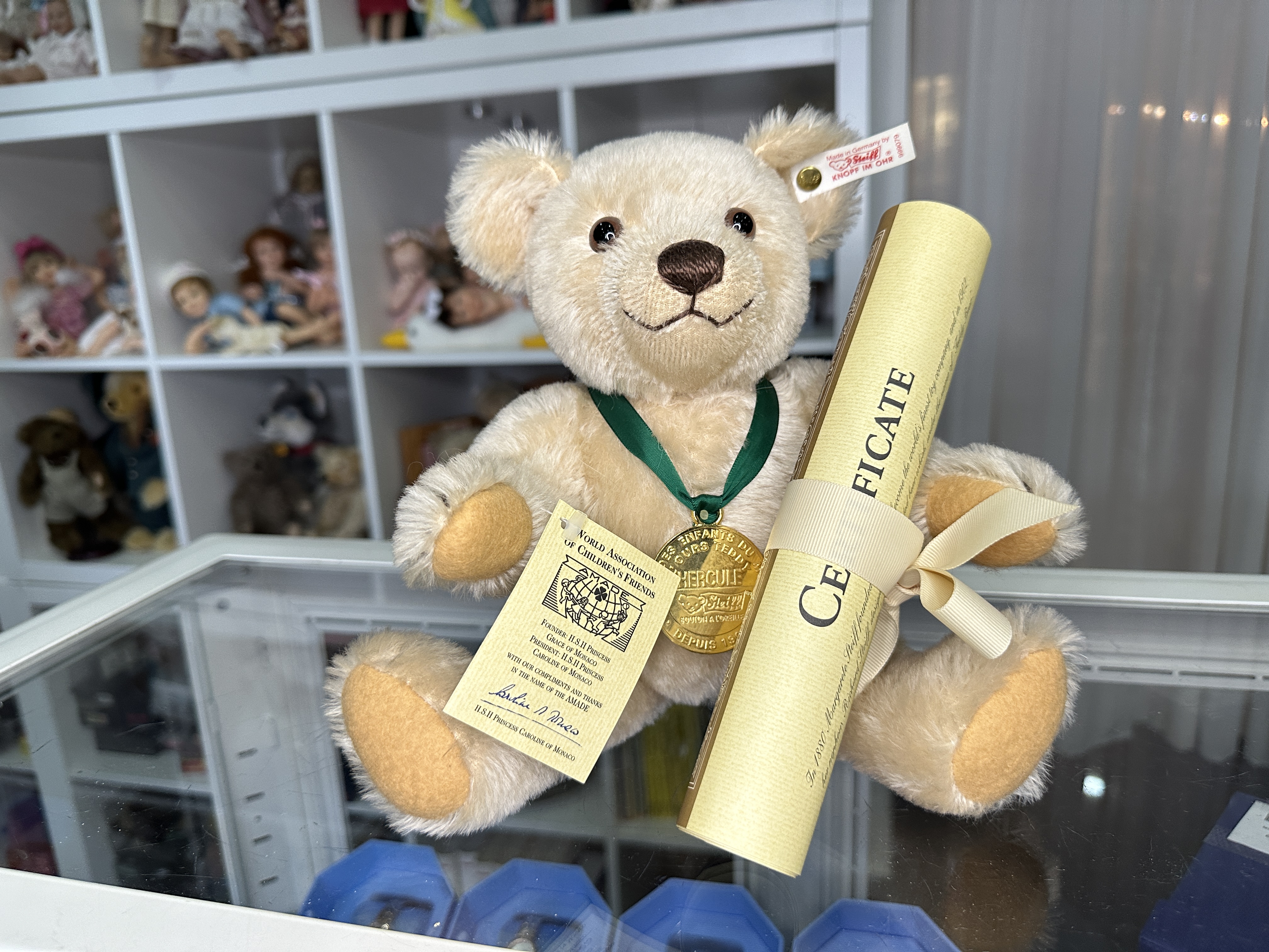 Steiff  999079 Teddy Bär Hercule Monaco 28 cm beige . Siehe Fotos - Top Zustand 