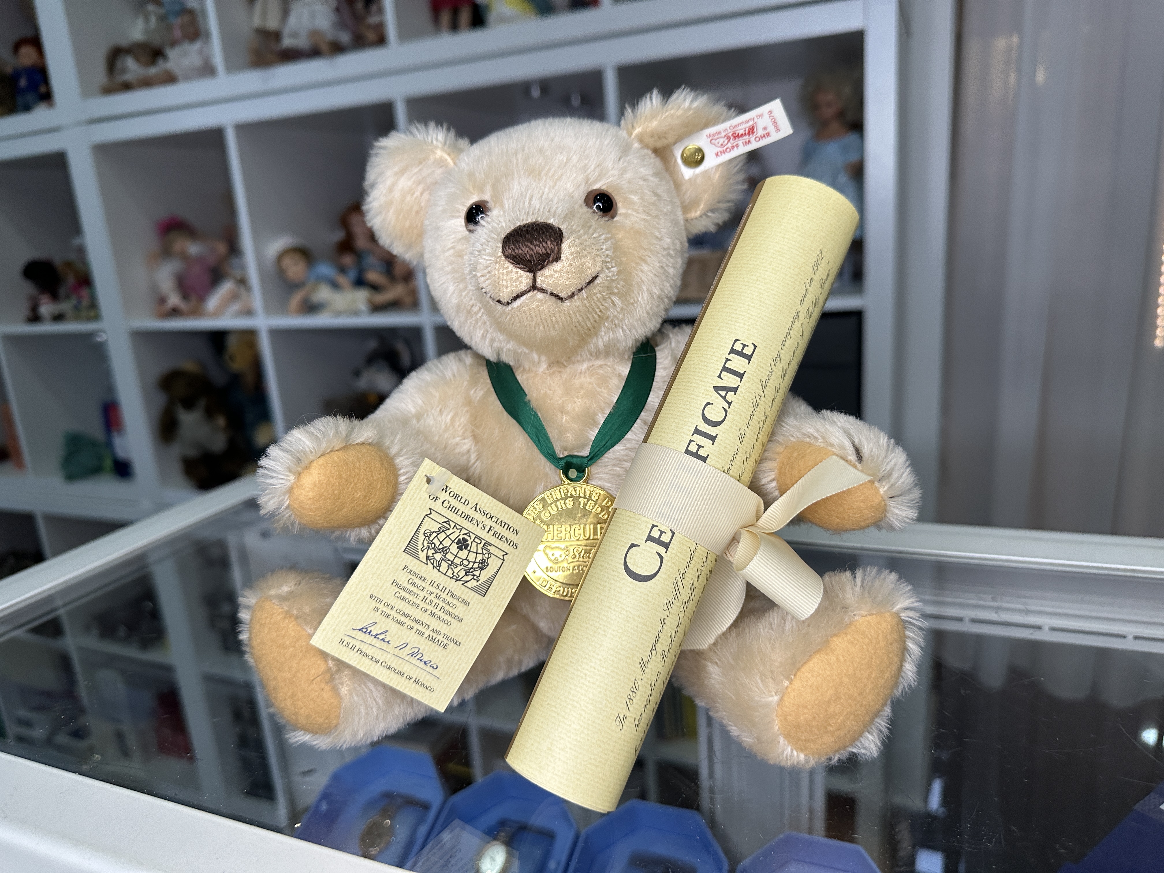 Steiff  999079 Teddy Bär Hercule Monaco 28 cm beige . Siehe Fotos - Top Zustand 