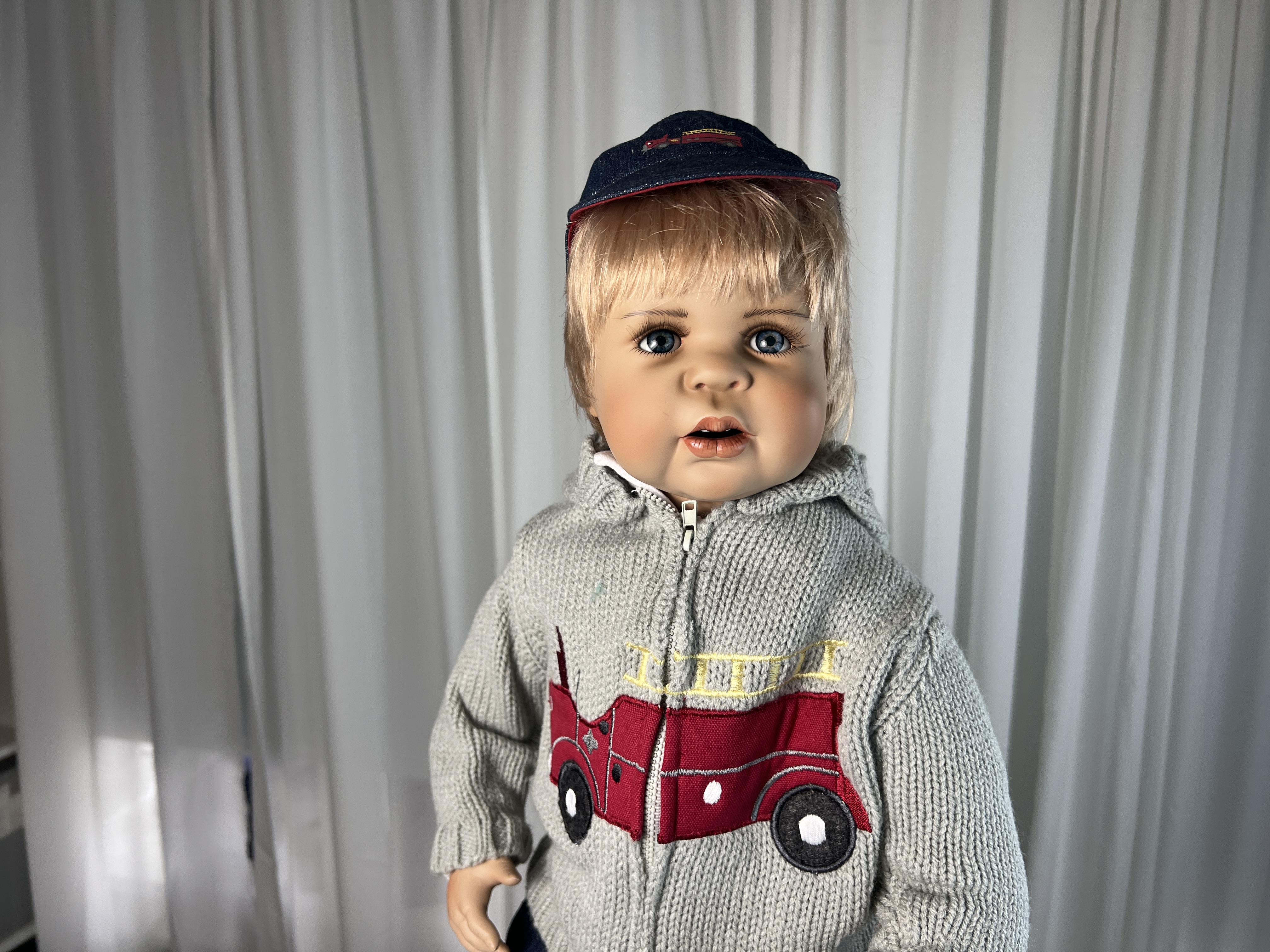 Inge Tenbusch Porzellan Künstlerpuppe Puppe 73 cm.  Top Zustand    