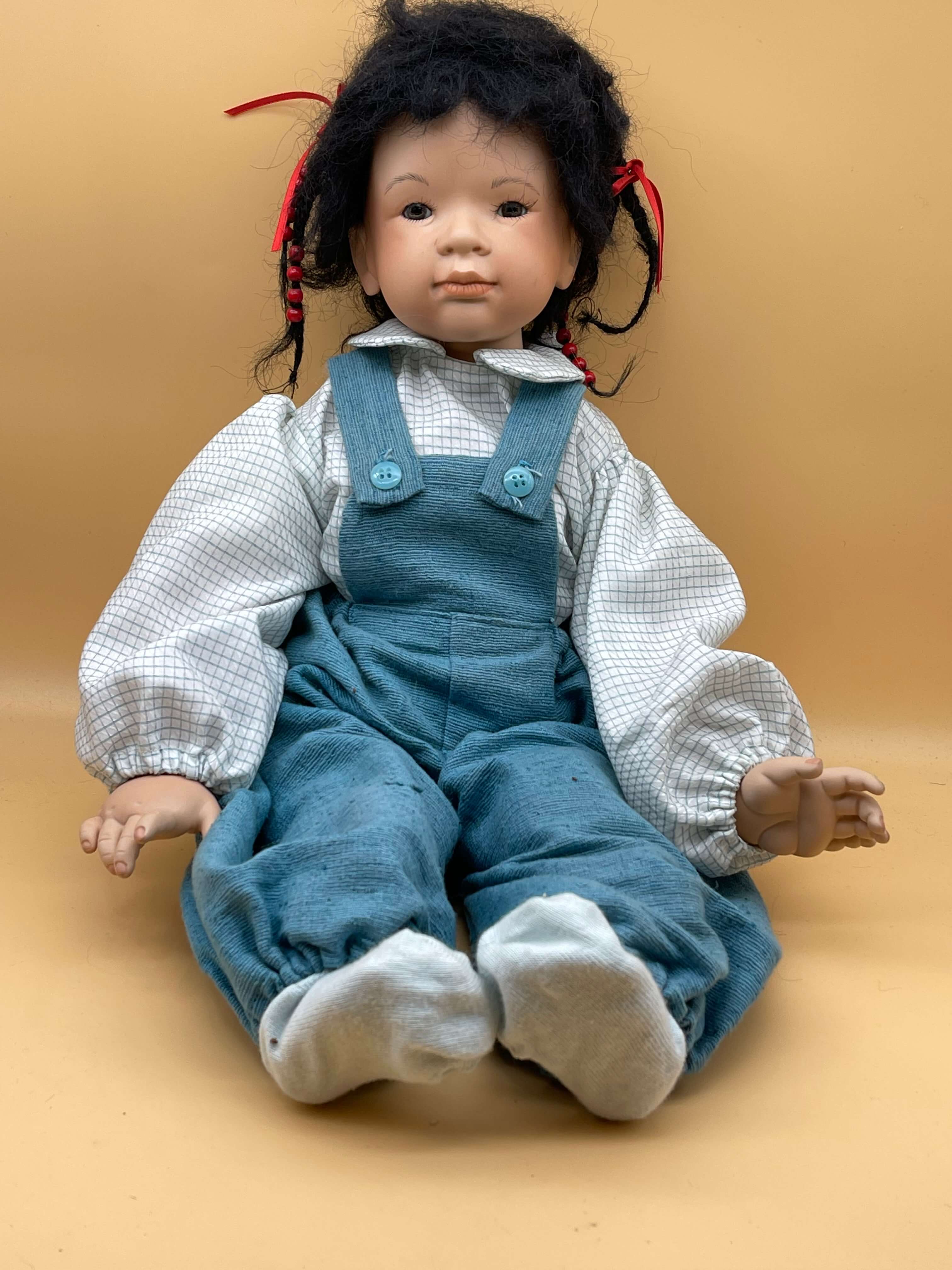 Künstlerpuppe Porzellan Puppe 47 cm. Top Zustand 