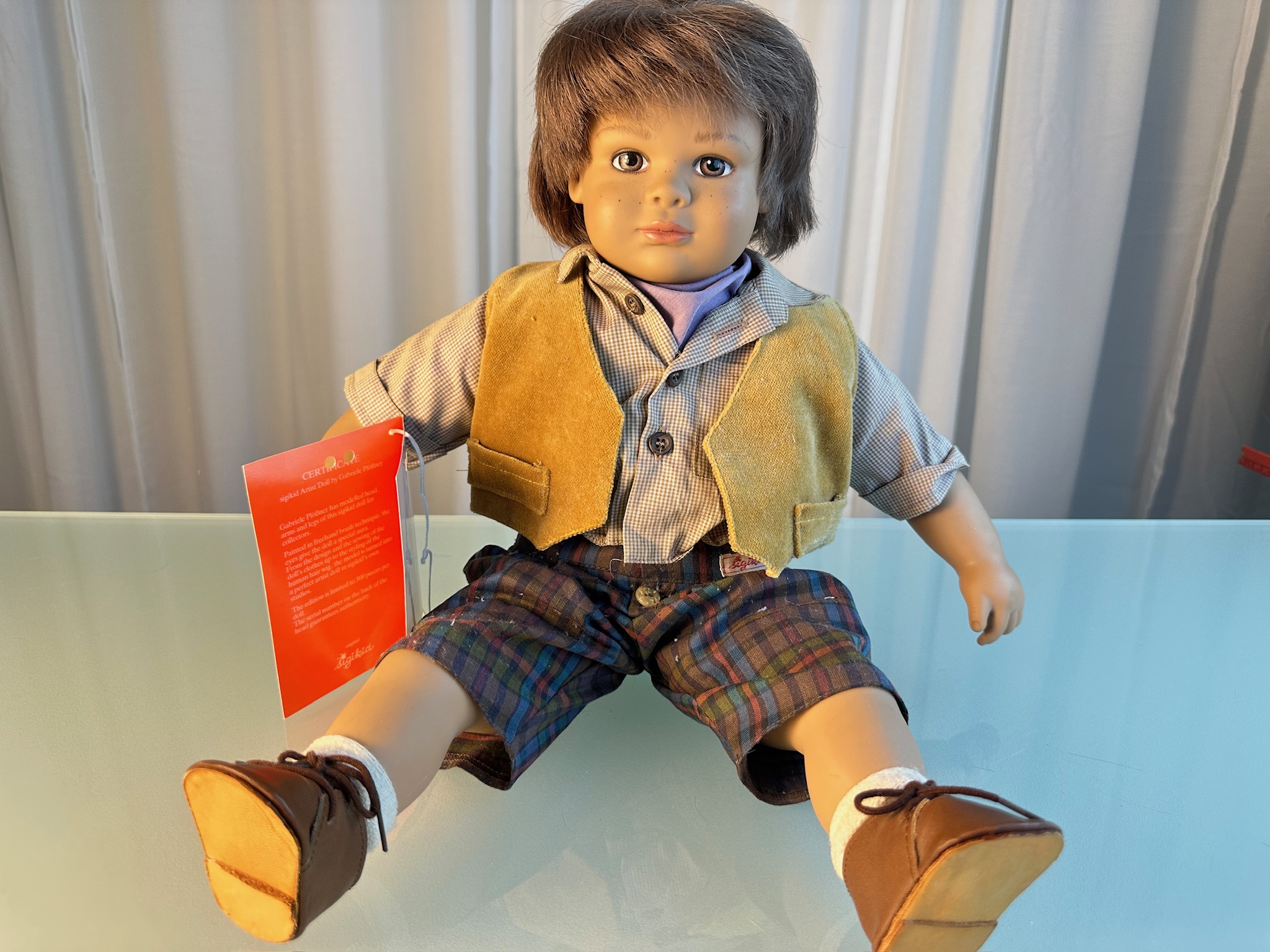 Sigikid Gabriele Plößner Künstlerpuppe Vinyl Puppe 48 cm. Top Zustand 