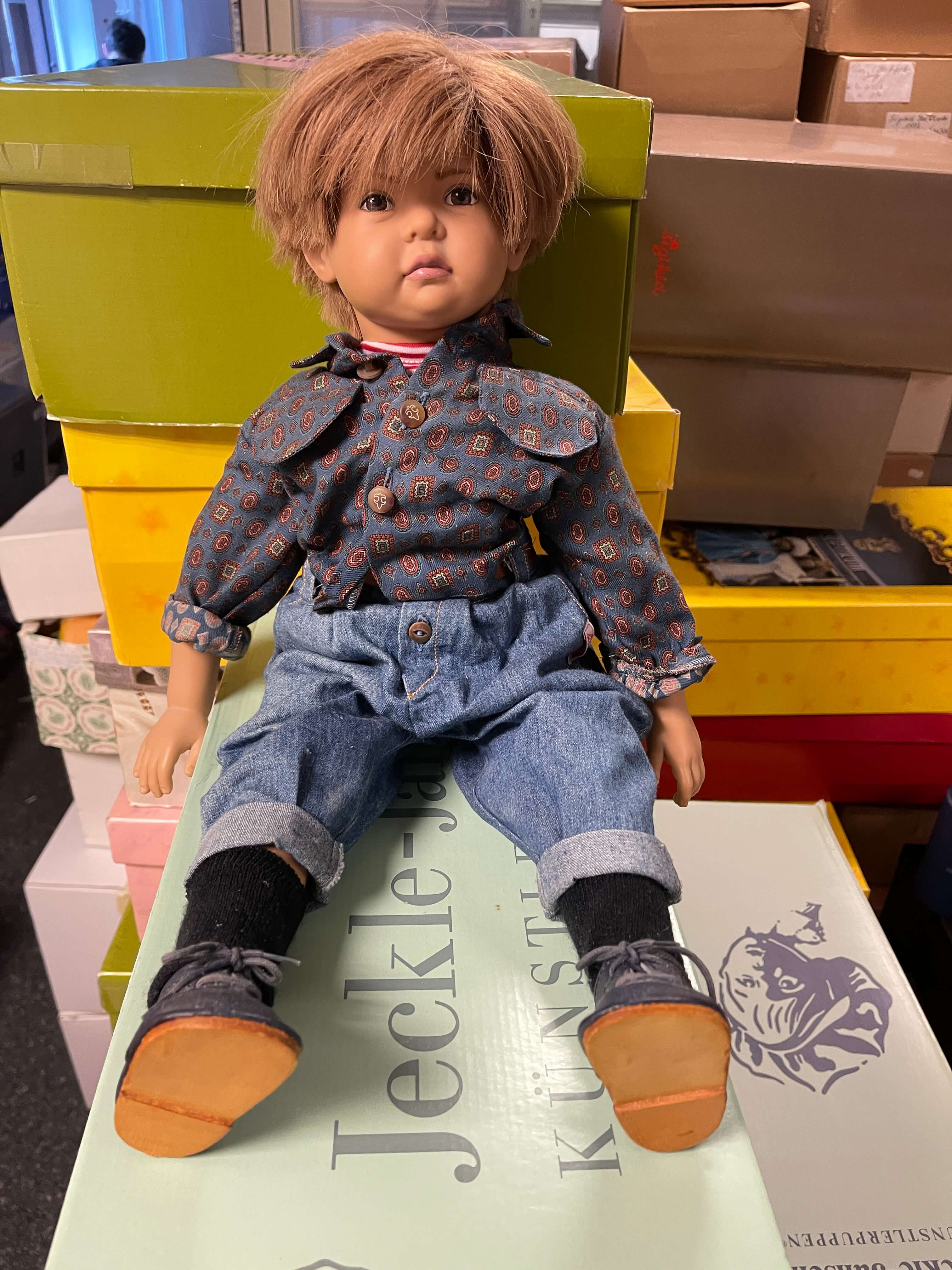 Sigikid Künstlerpuppe Vinyl Puppe 54 cm. Top Zustand 