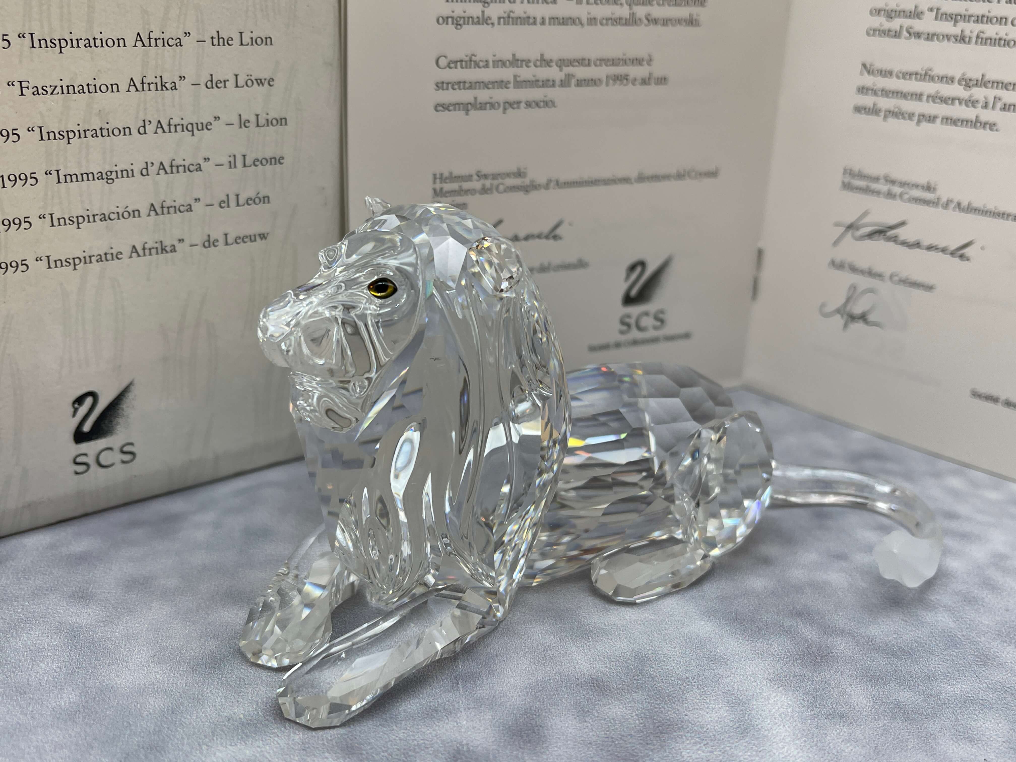  Swarovski Figur 185410 Jahresfigur Löwe 13 cm. Mit Ovp & Zertifikat.