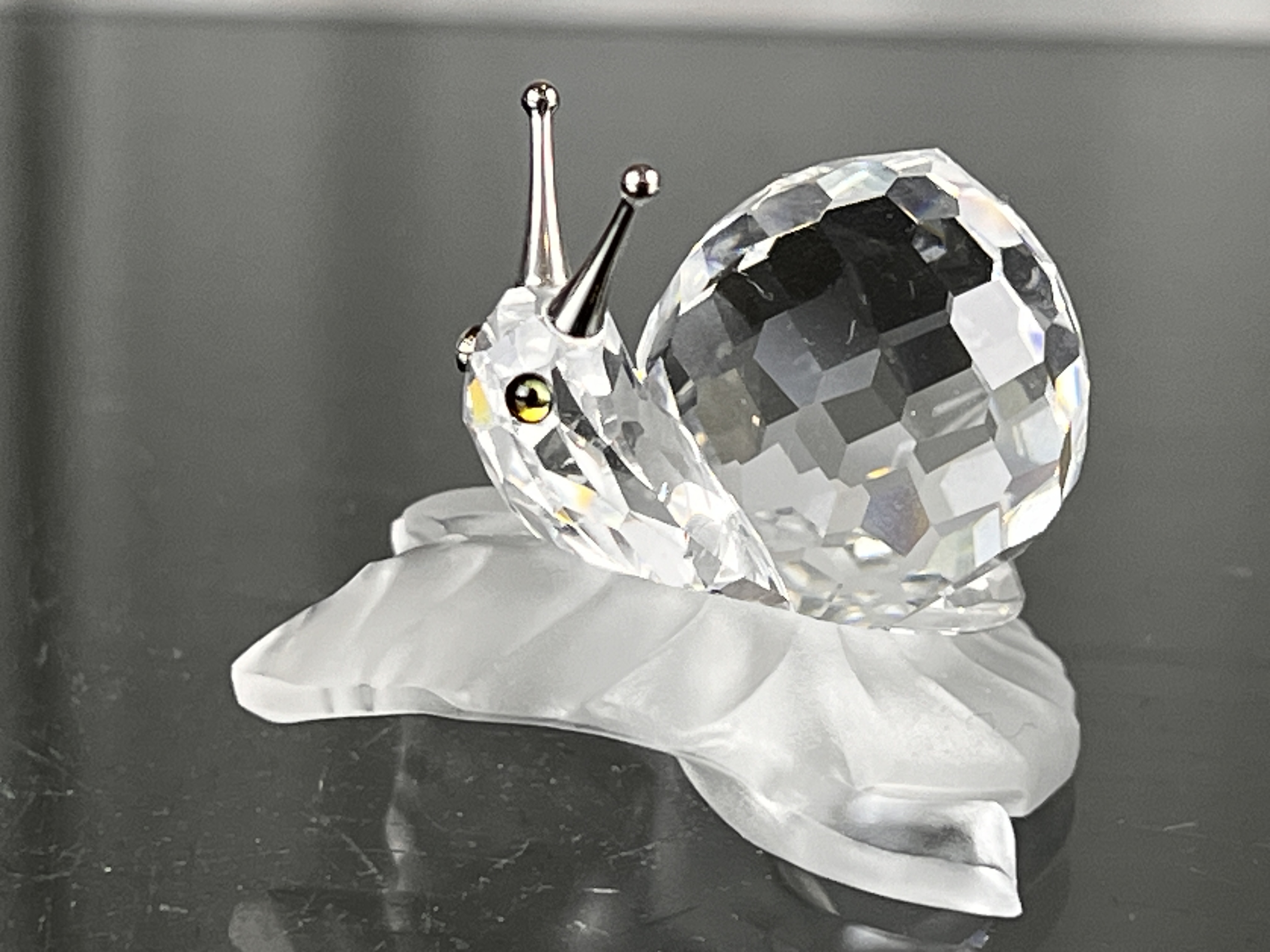 Swarovski Figur 196501 Schnecke auf Blatt. 5 cm. Top Zustand. 
