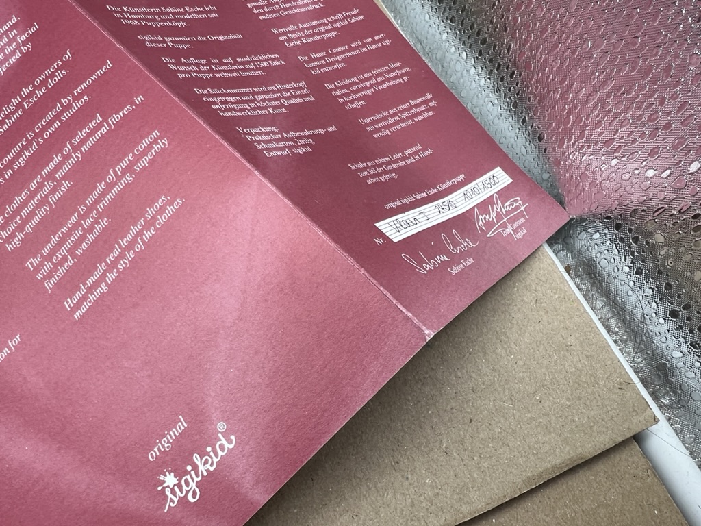 Sigikid Sabine Esche Künstlerpuppe Vinyl Puppe 55 cm. Top Zustand   