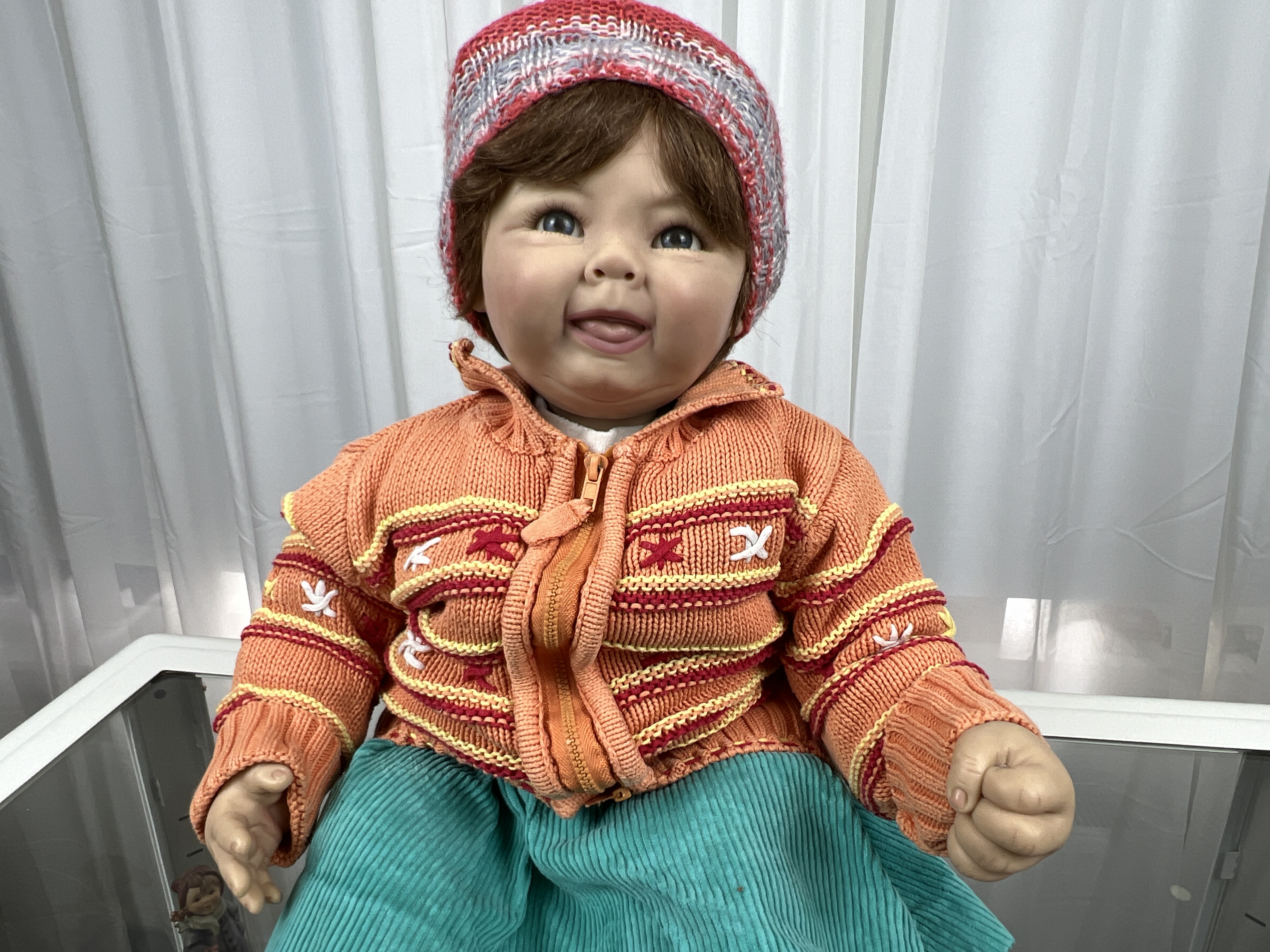 Künstlerpuppe Vinyl Puppe 58 cm. Top Zustand 