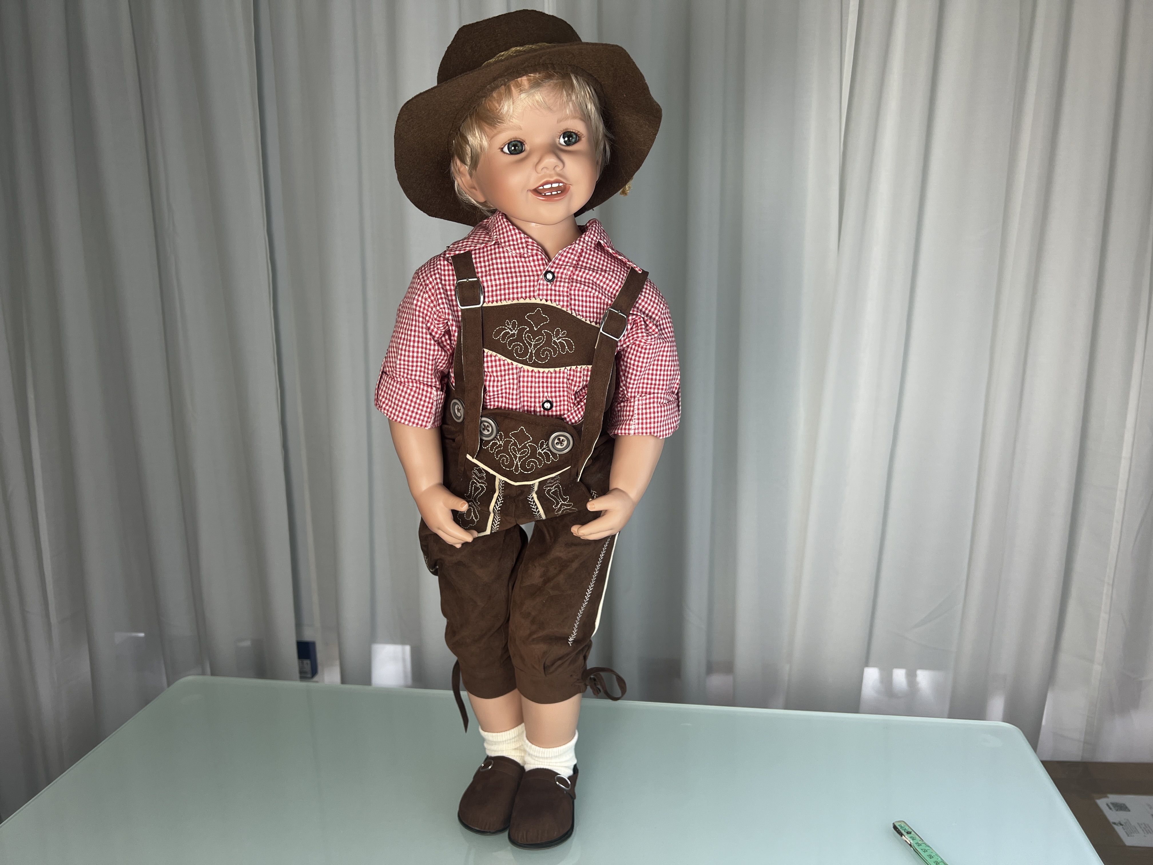 Monika Peter Leicht Künstlerpuppe Vinyl Puppe 83 cm. Top Zustand  